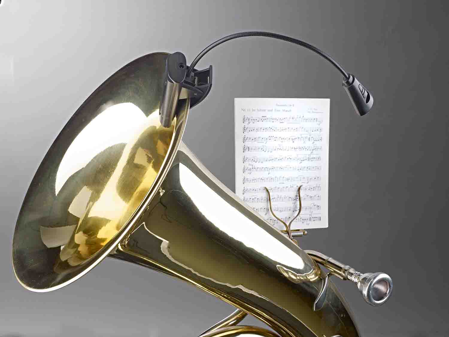 K&M 12242 FlexLight Music Stand - 2 LEDs, Black - Hollywood DJ