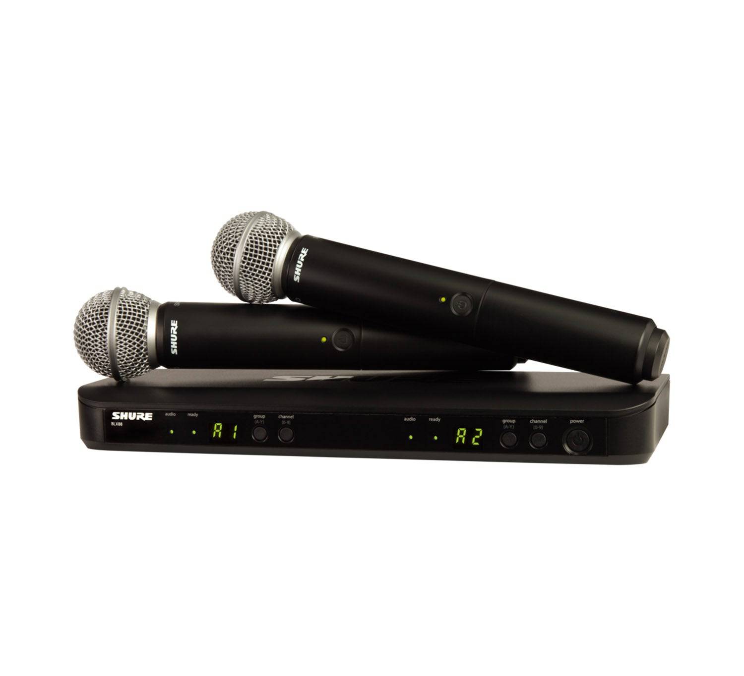 Shure BLX288/PG58 Dual Handheld Wireless Microphones System with two PG58 Transmitters - Hollywood DJ