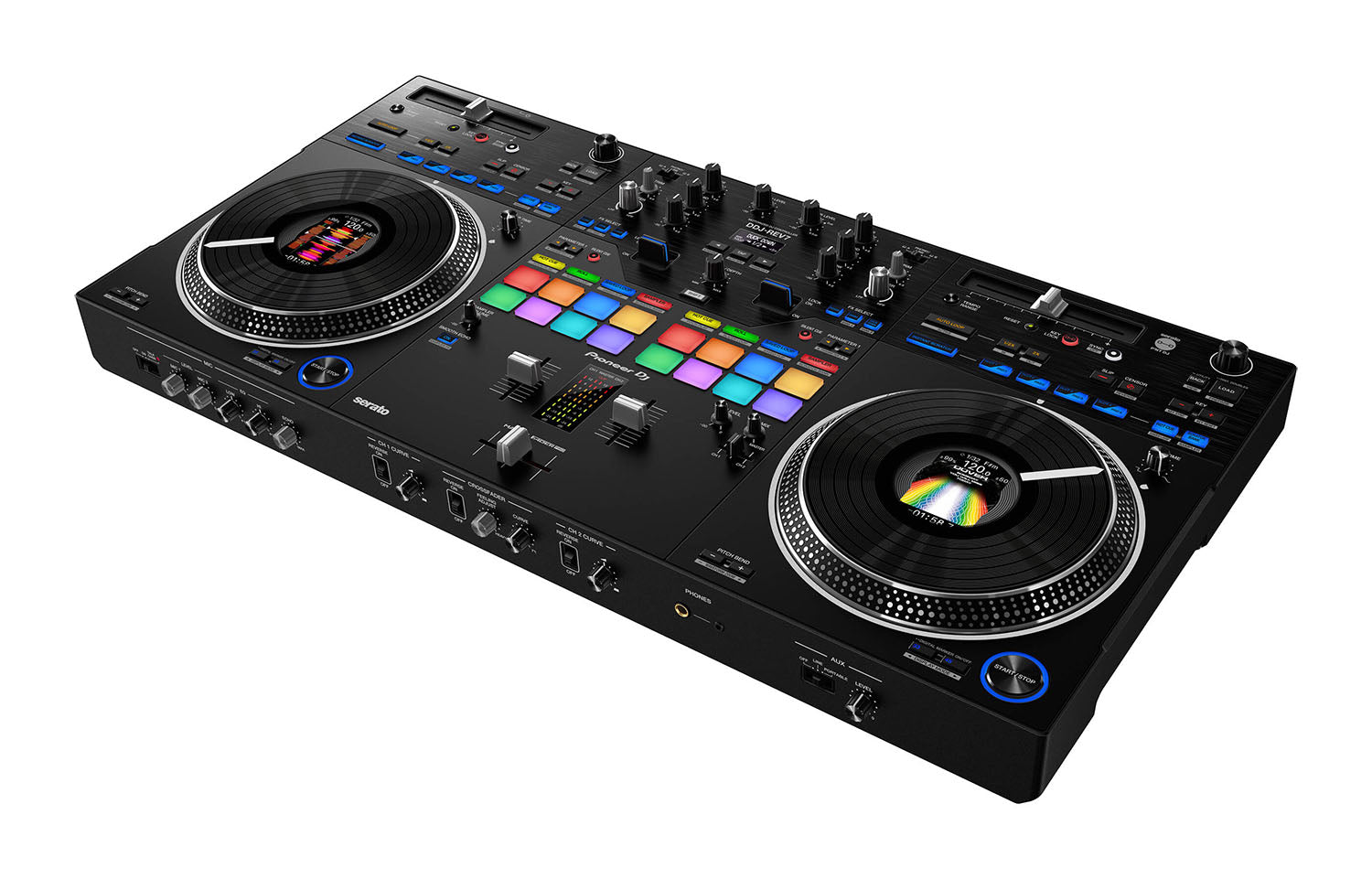 Open Box: Pioneer DDJ-REV7 Scratch Style 2-Channel Professional DJ Controller for Serato DJ Pro - Black - Hollywood DJ