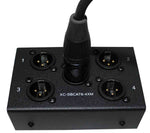 Prox XC-SBCAT6-4XM 4 Channel XLR-M CAT6 Audio and DMX Portable Snake Box - Hollywood DJ