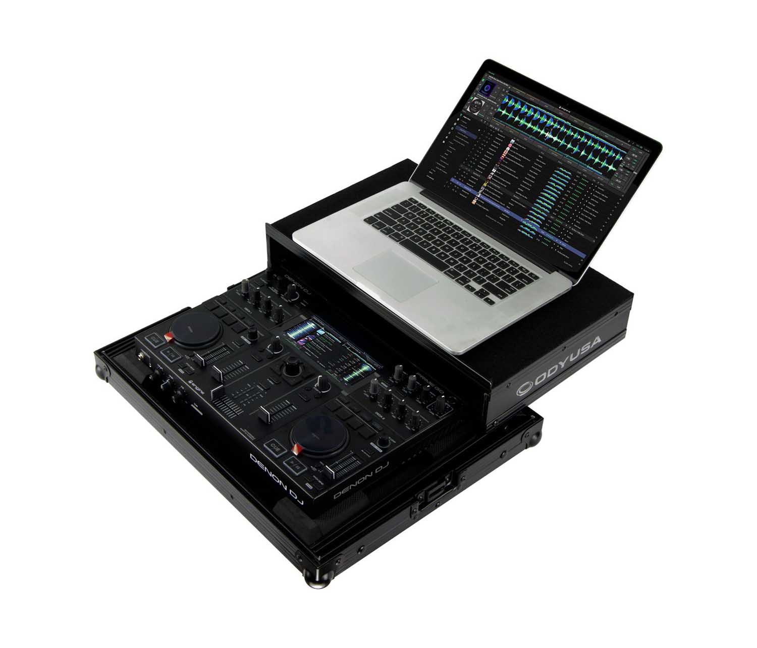 B-Stock: Odyssey FRGSPRIMEGOBL Black Label Case with Glide Style Laptop Platform for Denon DJ Prime GO - Hollywood DJ