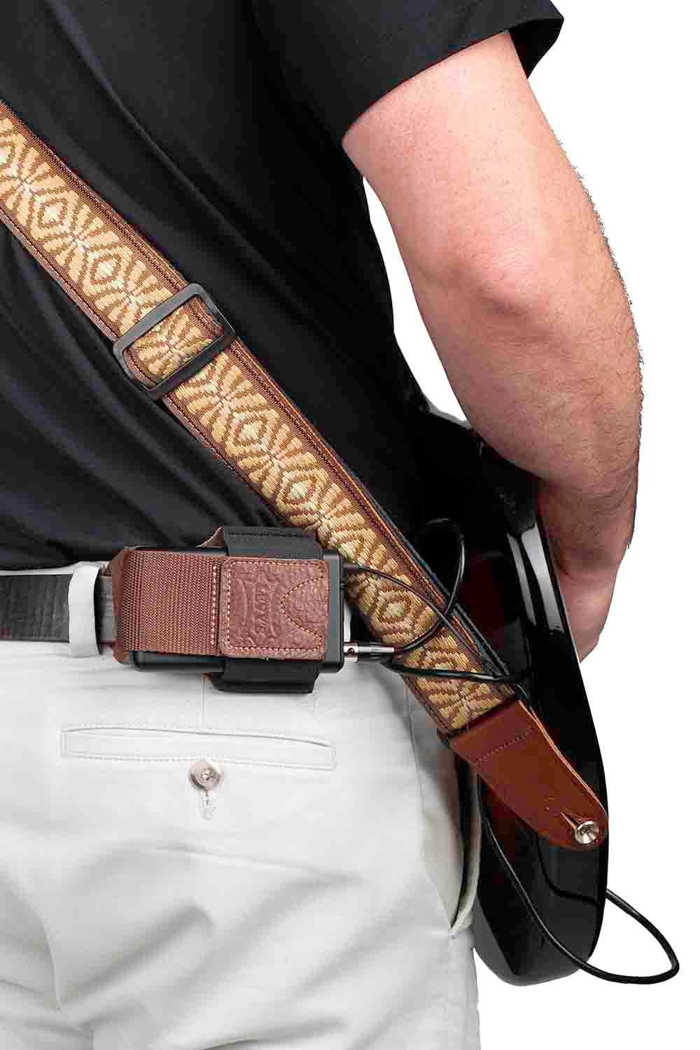 Levy's Leathers MM14-BRN Wireless Bodypack Holder Series - Brown - Hollywood DJ