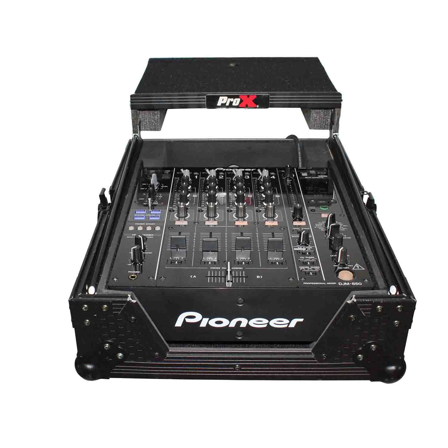 ProX XS-M12LTBL DJ Flight Case For Large Format 12" Universal DJ Mixer With Laptop Shelf - Hollywood DJ