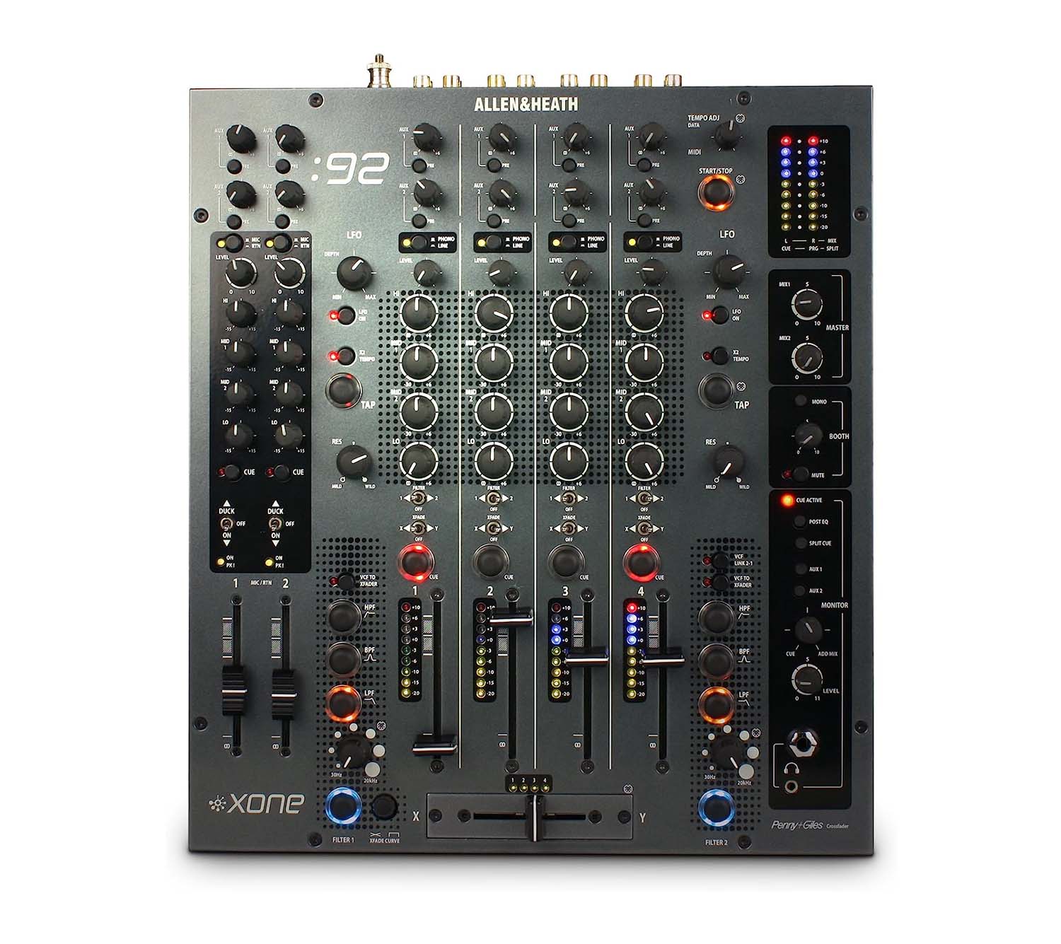 Allen-Heath AH-XONE:92-FADER Professional 6 Channel Club DJ Mixer with Faders - Hollywood DJ