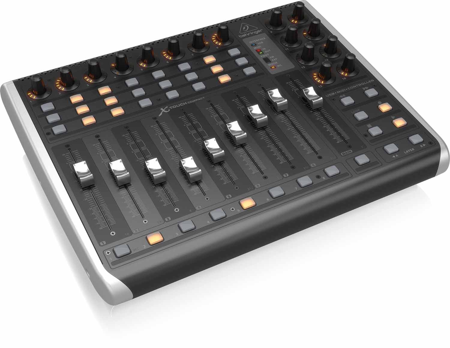 B-Stock: Behringer X-TOUCH COMPACT Universal USB/MIDI Controller with 9 Touch-Sensitive Motor Faders - Hollywood DJ