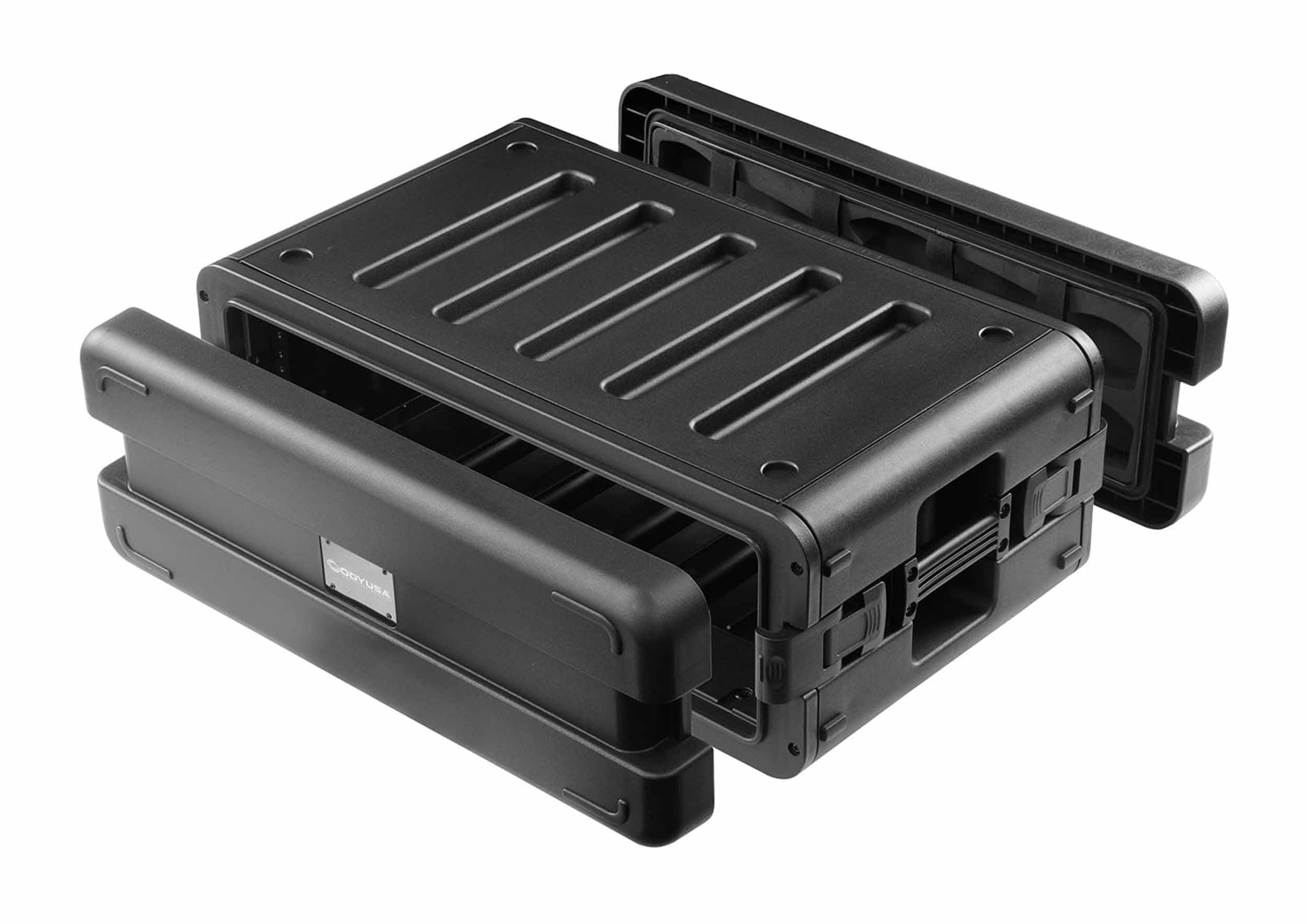 Odyssey VR3XSMIC4ZP, Watertight 3U XS Rack Case with 4 Microphone Compartments Odyssey