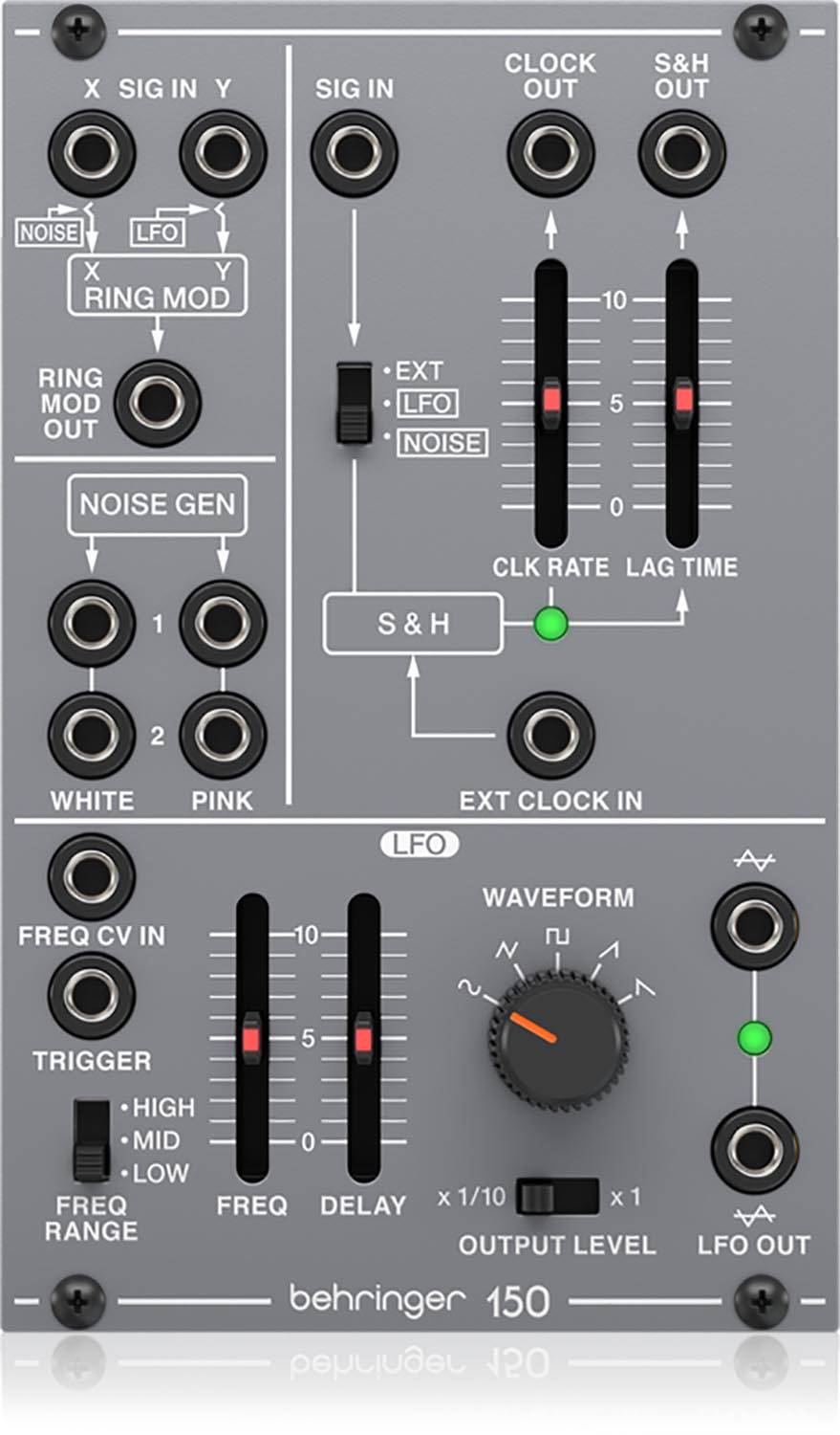 Behringer 150 RING MOD/NOISE/S&H/LFO, Legendary Analog Ring Modulator/Noise/S&H/LFO Module For Eurorack - Hollywood DJ