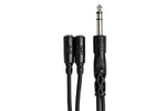 Hosa YMP-234 Y Cable, 1/4 in TRS to Dual 3.5 mm TRSF - Hollywood DJ