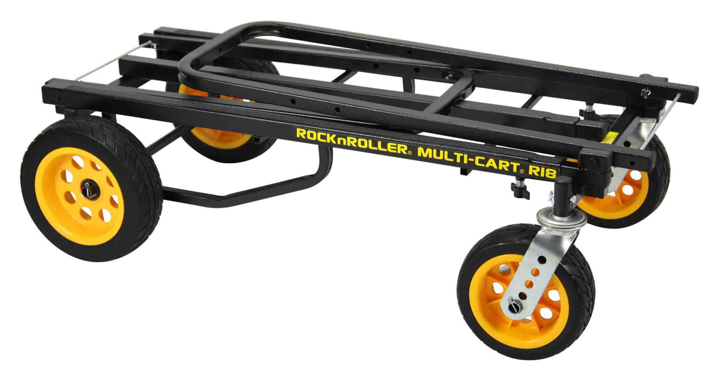 Rock N Roller R18RT Mega Plus 8 in 1 Folding Multicart, 700 lbs. Load Capacity - Black - Hollywood DJ