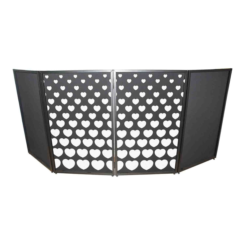 ProX XF-SHEARTSQ1X2 Set of Two Stepped Hearts Facade Enhancement Scrims - White Hearts on Black - Hollywood DJ