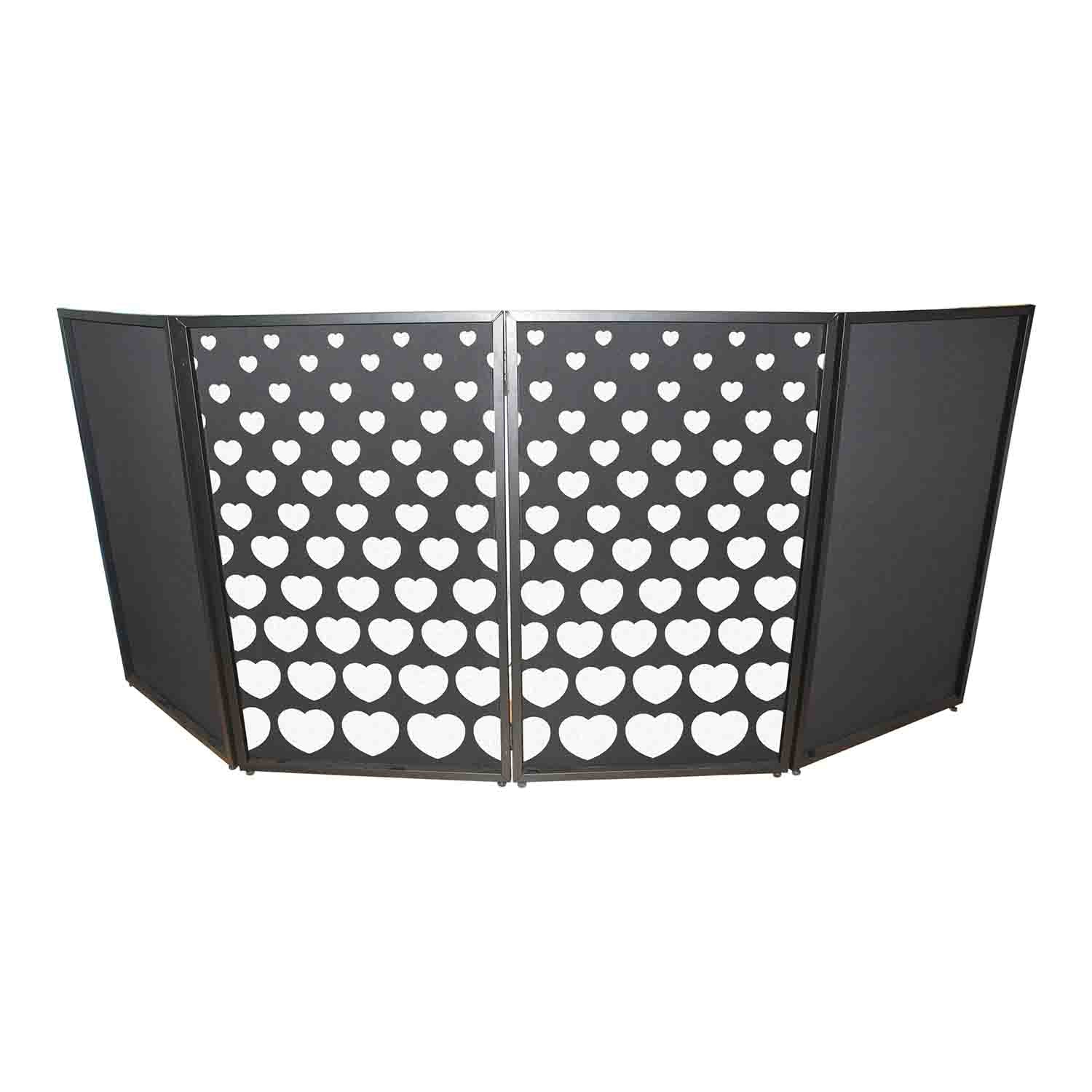 ProX XF-SHEARTSQ1X2 Set of Two Stepped Hearts Facade Enhancement Scrims - White Hearts on Black - Hollywood DJ