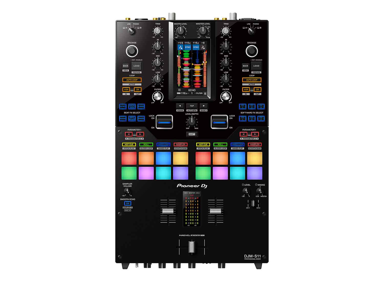 Open Box: Pioneer DJ DJM-S11 Professional Scratch Style 2-Channel DJ Mixer - Black - Hollywood DJ