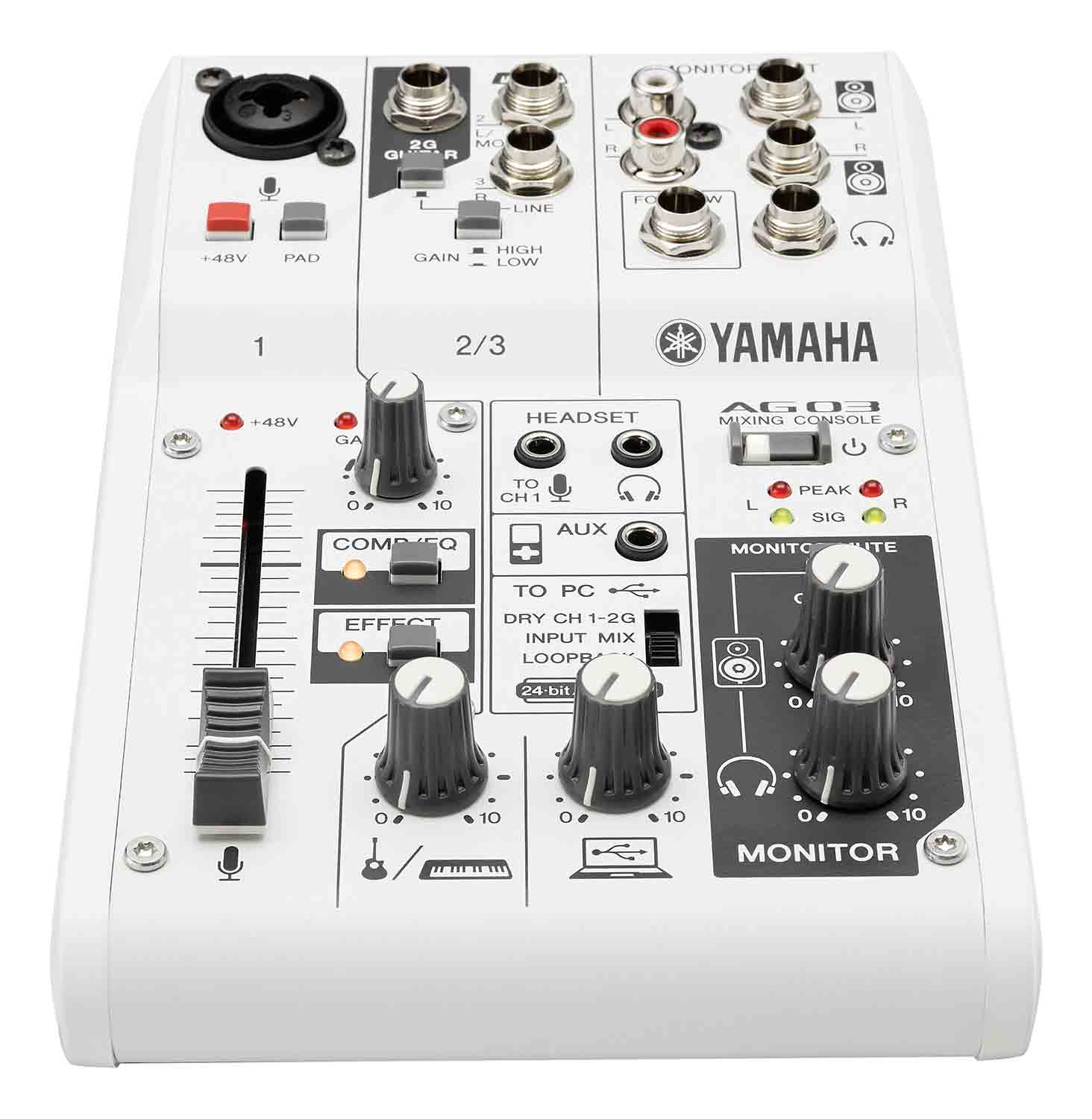 Yamaha AG03 Multipurpose 3-Channel Mixer with USB Audio Interface - Hollywood DJ