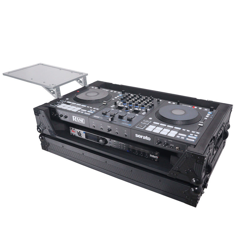 ProX XS-RANEFOURWBL, ATA Flight Style Road Case for RANE Four DJ Controller with 1U Rack Space and Wheels - Black Finish ProX Cases