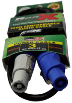 ProX XC-PWC14-03, 14 AWG High Performance Power Cord Blue to Grey for Powercon Compatible Devices - 3 Feet - Hollywood DJ