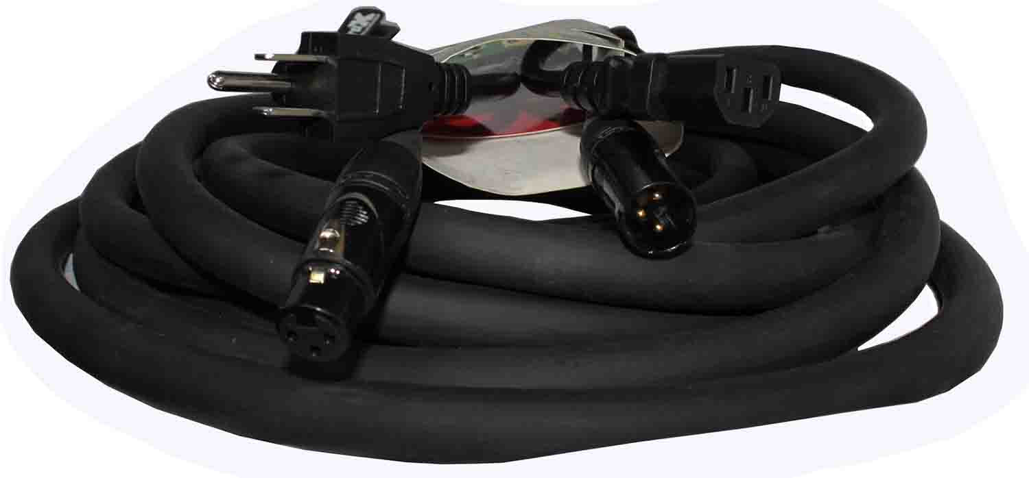 ProX XC-XLREC25 Power Cord and Audio Cable IEC Female to NEMA 15P & Balanced XLR-M to XLRF - 25 Feet - Hollywood DJ
