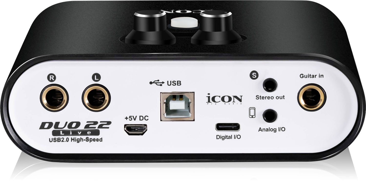 B-Stock: Icon Pro Audio Duo22 Live, Simultaneous Desktop and Mobile Connectivity Audio Streaming Interface - Hollywood DJ