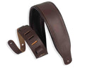 Levy's Leathers M26PD-DBR_DBR 3″ Top Grain Leather Guitar Strap - Dark Brown - Hollywood DJ