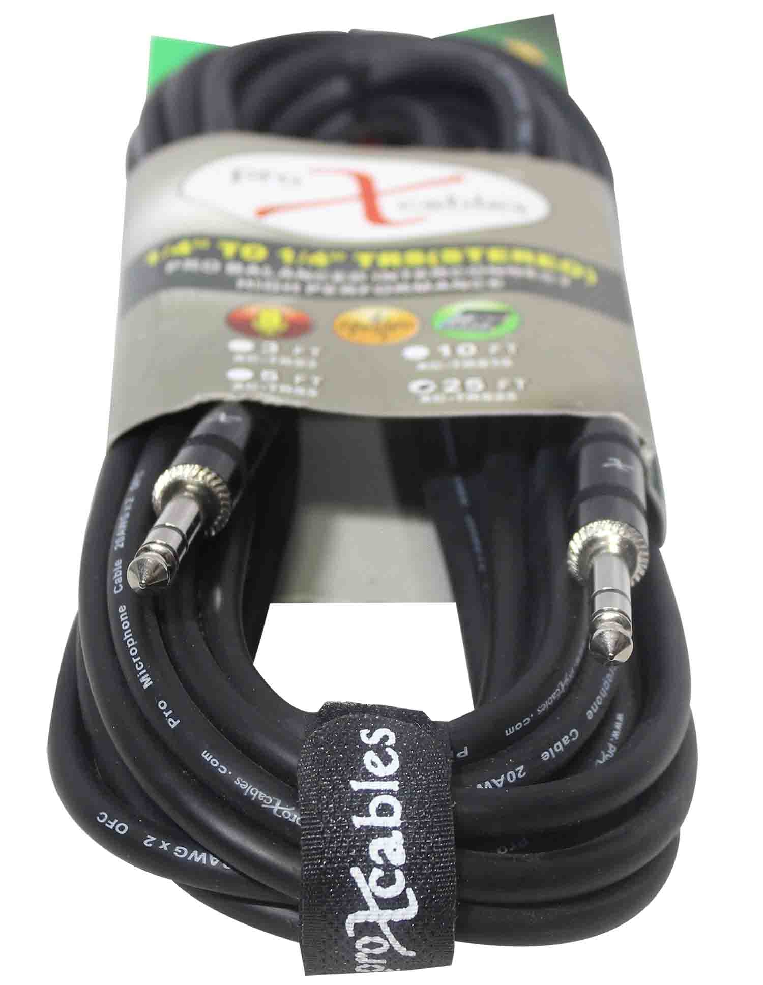 Prox XC-TRS25 Balanced 1/4" TRS-M to TRS-M High Performance Audio Cable - 25 Feet - Hollywood DJ