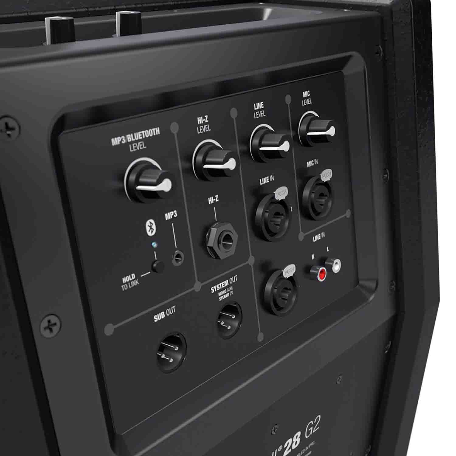 LD Systems MAUI 28 G2 Compact Column PA System Active with Built-In Mixer and Bluetooth - Black - Hollywood DJ