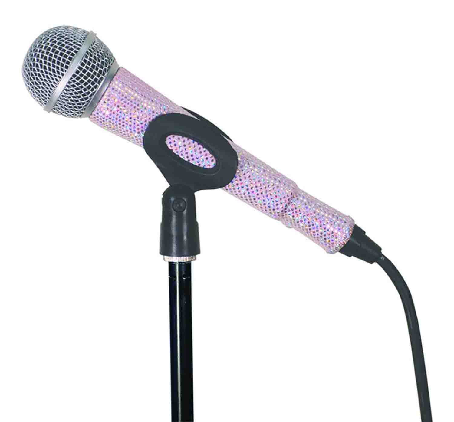 MicFX SF055 Glit Corded Microphone Sleeve - Soft Pink - Hollywood DJ