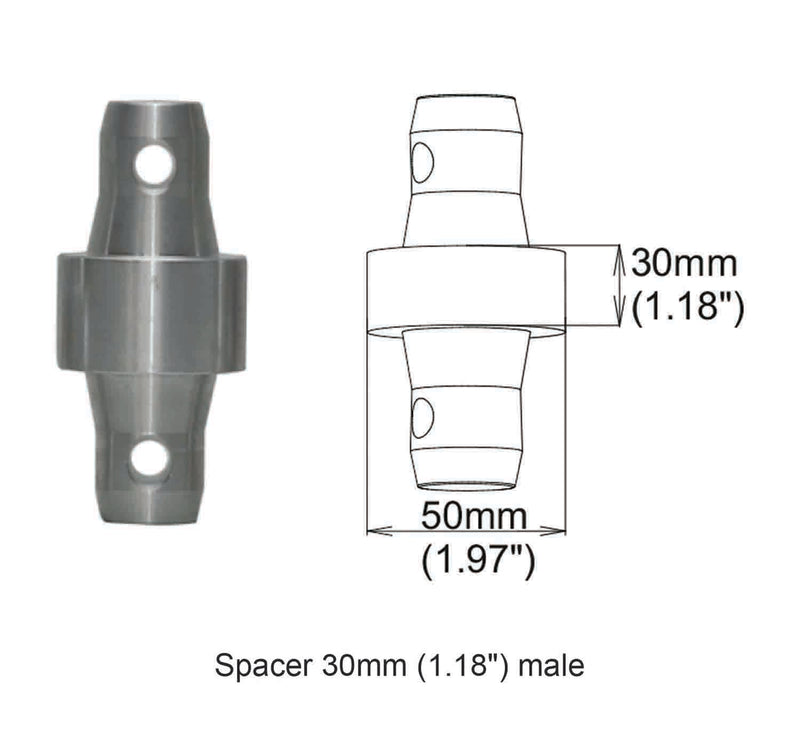 ProX XT-SPMM30 Spacer 30mm Male Coupler - Hollywood DJ