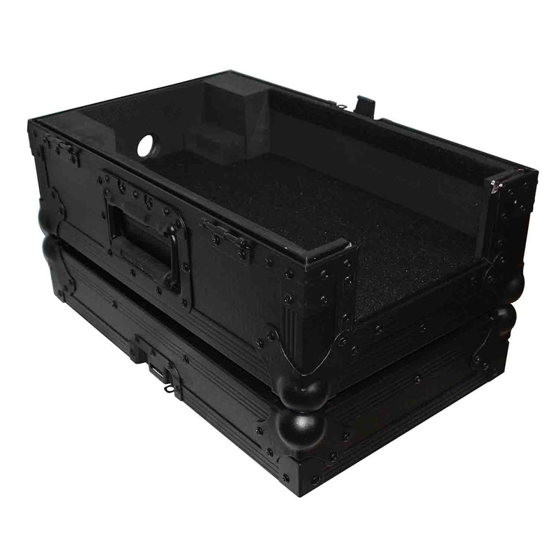ProX XS-CDiBL DJ Flight Case for Medium Format CD-Media Player - Black on Black - Hollywood DJ