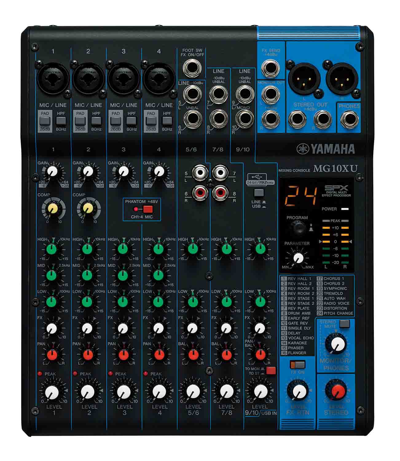 Yamaha MG10XU 10-Input Stereo Mixer with Effects - Hollywood DJ