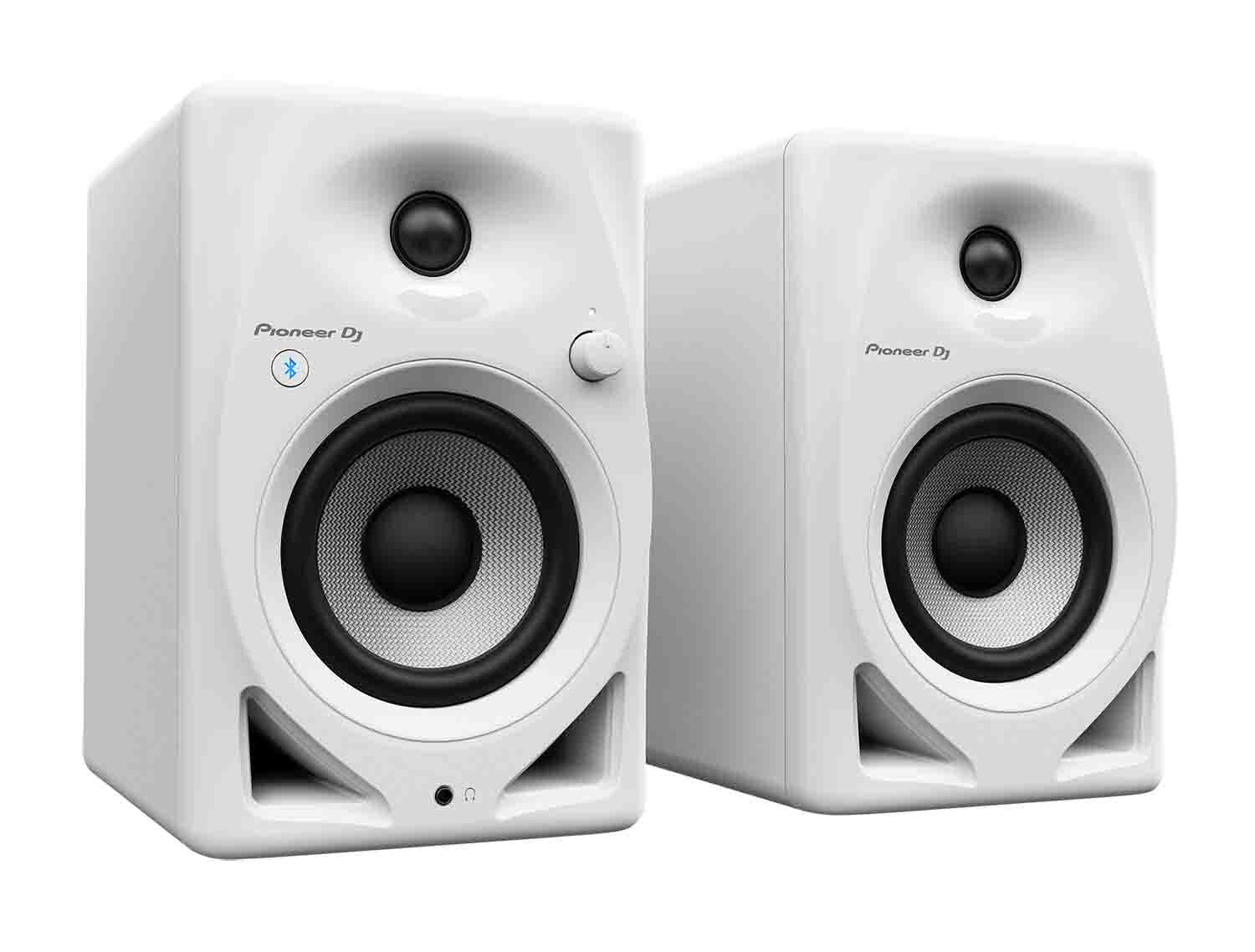Pioneer DJ DM-40D-BT-W 4-inch Desktop Active Monitor Speaker with Bluetooth - White - Hollywood DJ