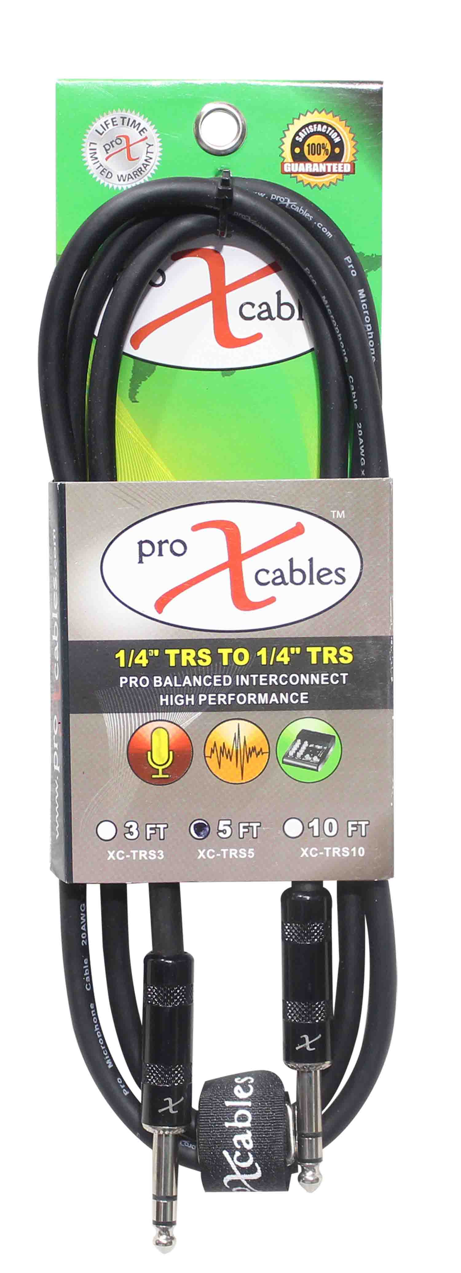 Prox XC-TRS05 Balanced 1/4" TRS-M to TRS-M High Performance Audio Cable - 5 Feet - Hollywood DJ
