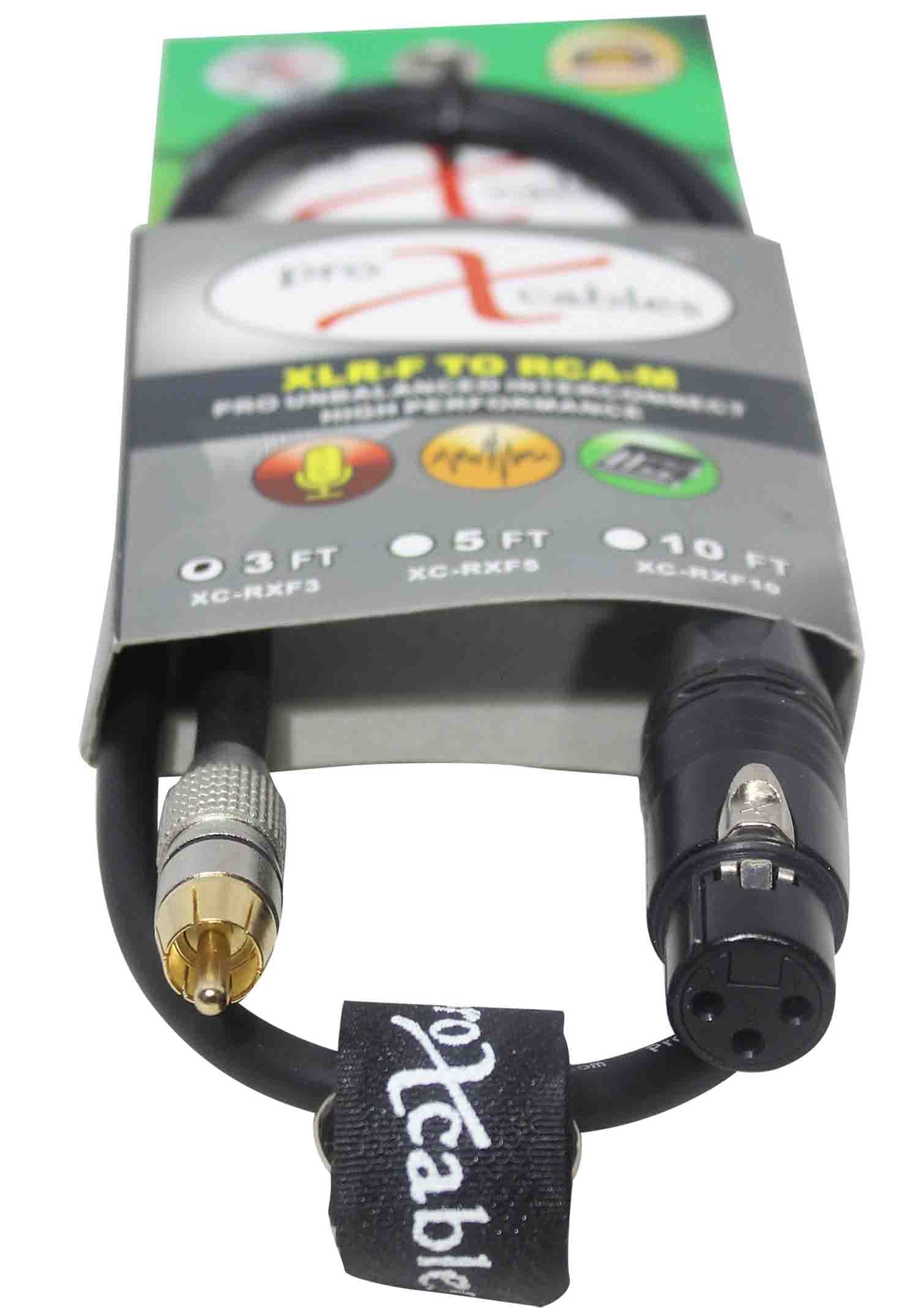 Prox XC-RXF03 Unbalanced RCA to XLR-F High Performance Audio Cable - 3 Feet - Hollywood DJ