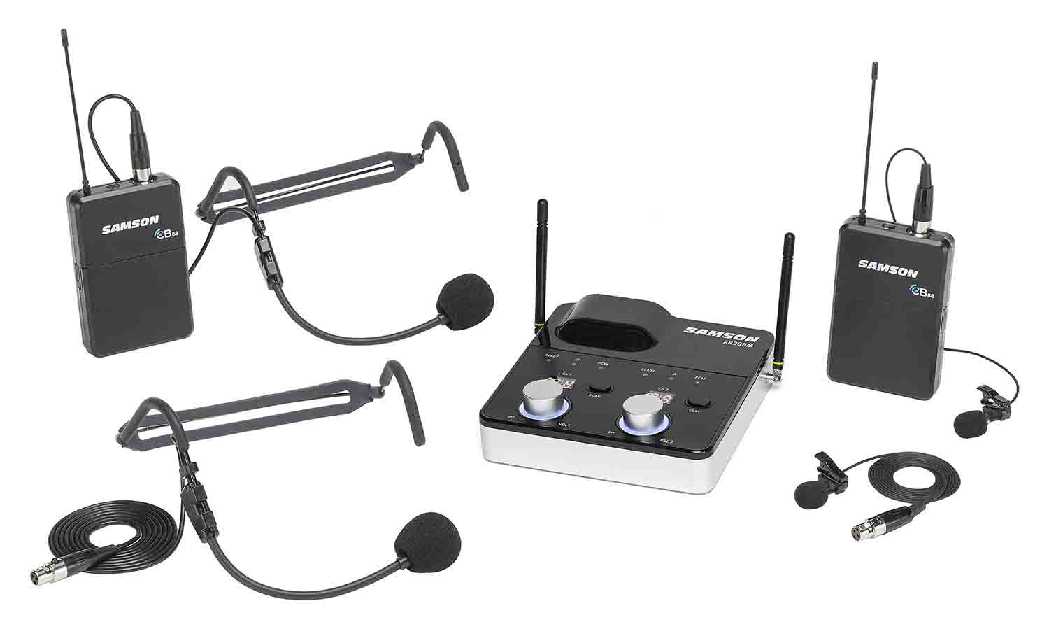 Samson SWC288MPR-D Concert 288m Presentation Dual-Channel Wireless Lavalier and Headset Microphone System - Hollywood DJ