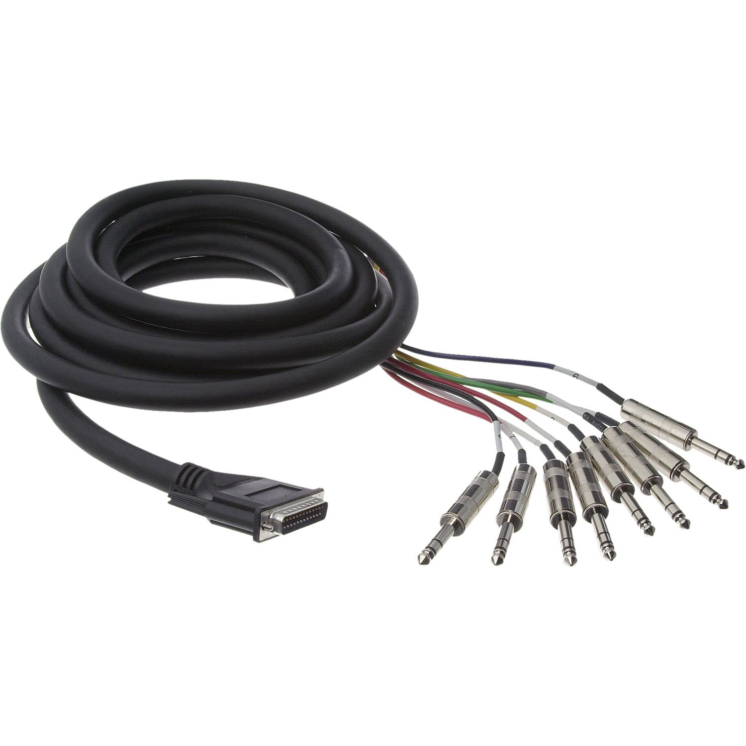 Hosa DTP803 Male DB-25 to 8-Channel Male Stereo 1/4" Phone Snake Cable - 3 m - Hollywood DJ