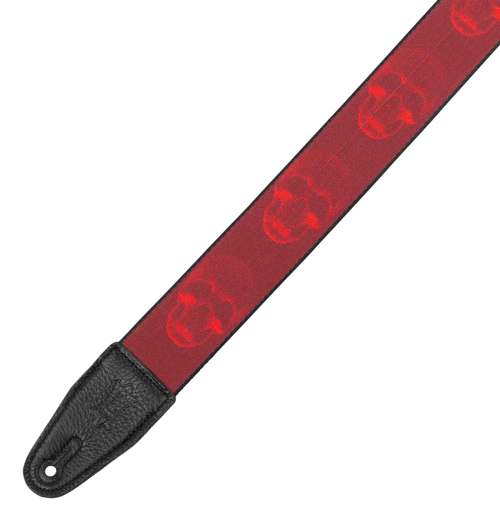Levy's Leathers MPD2-114 2” Wide Polyester Guitar Strap with Dark Red and Red Scanned Skull Motif - Hollywood DJ