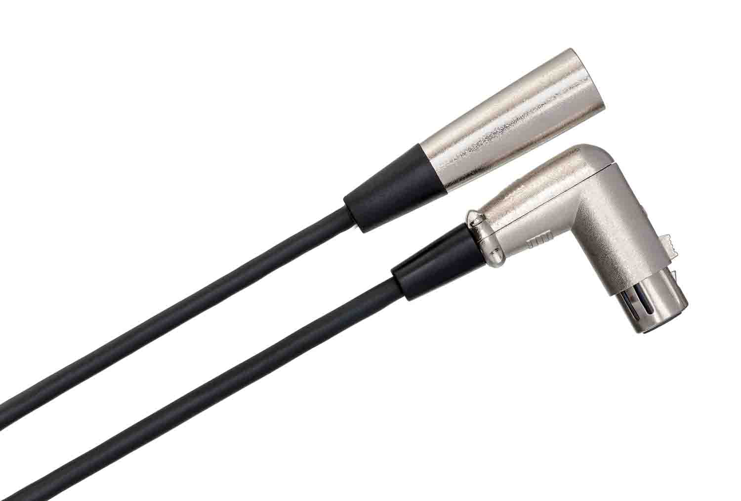 Hosa XFF-110, Right-angle XLR3F to XLR3M Balanced Interconnect Cable - 10 Feet - Hollywood DJ