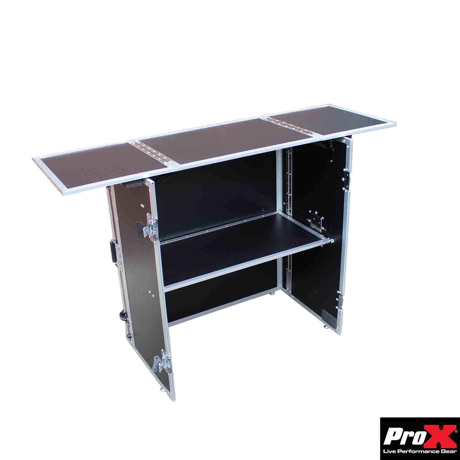 ProX XS-DJSTN DJ Folding Workstation Table, Fold Away With Wheels - Hollywood DJ
