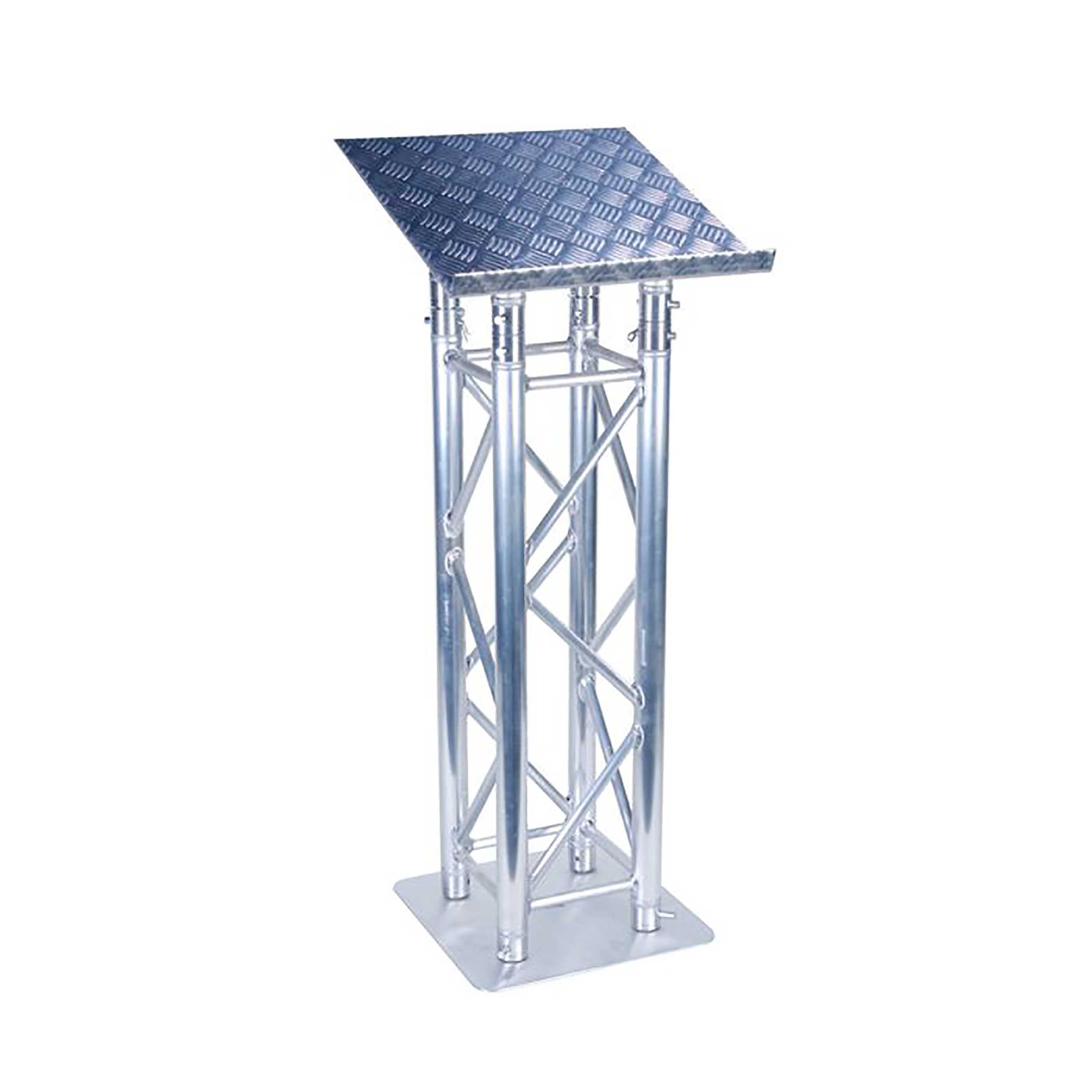 Global Truss GT-LECTERN, F34 Truss Style Lectern Assembly with Diamond Plate Finish Top - Hollywood DJ